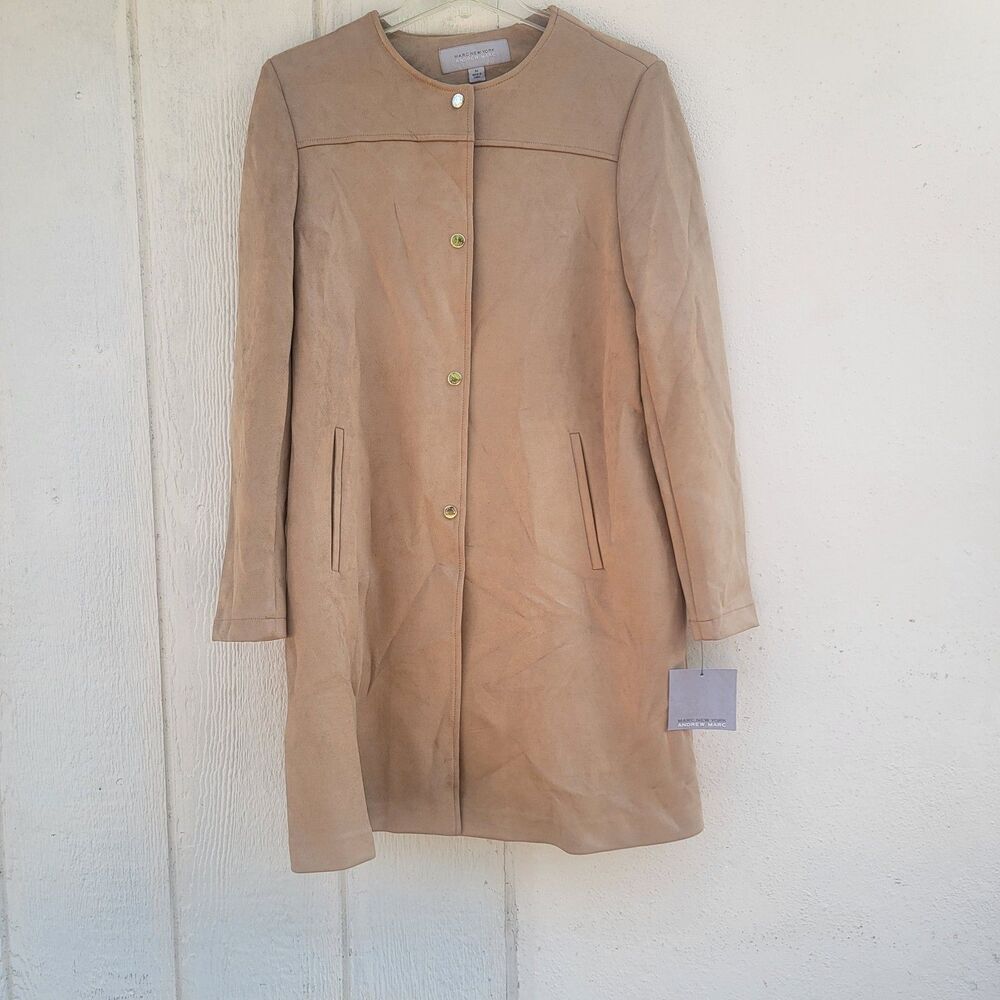 Marc New York Andrew Marc Size Med  Faux Suede Jacket Camel